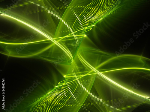 Abstract digital art background. Dynamic 3d composition of curves ands grids. Detailed fractal graphics. Data science and digital technology concept.