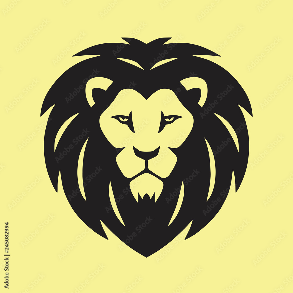 Obraz premium Wild Lion Vector Icon Logo