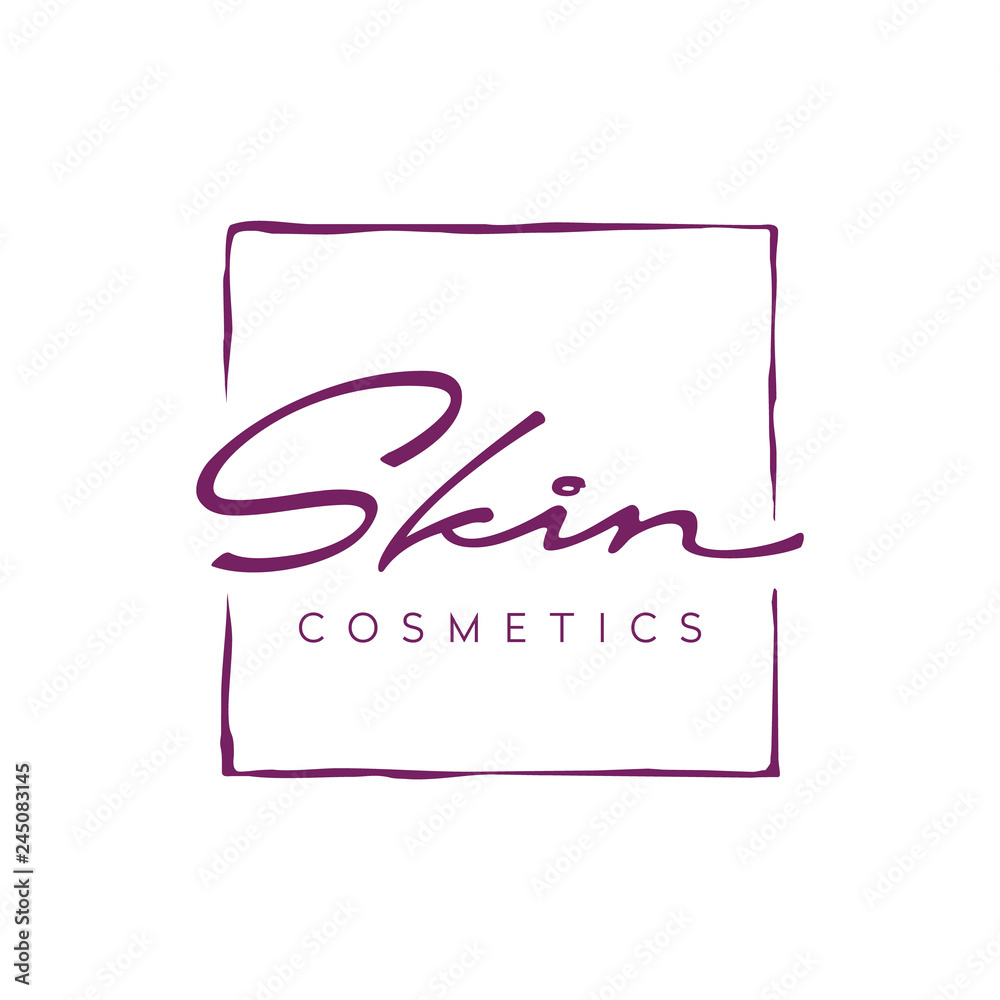 Beauty Handdrawn Typography for Skin Care Cosmetic logo design Stock
