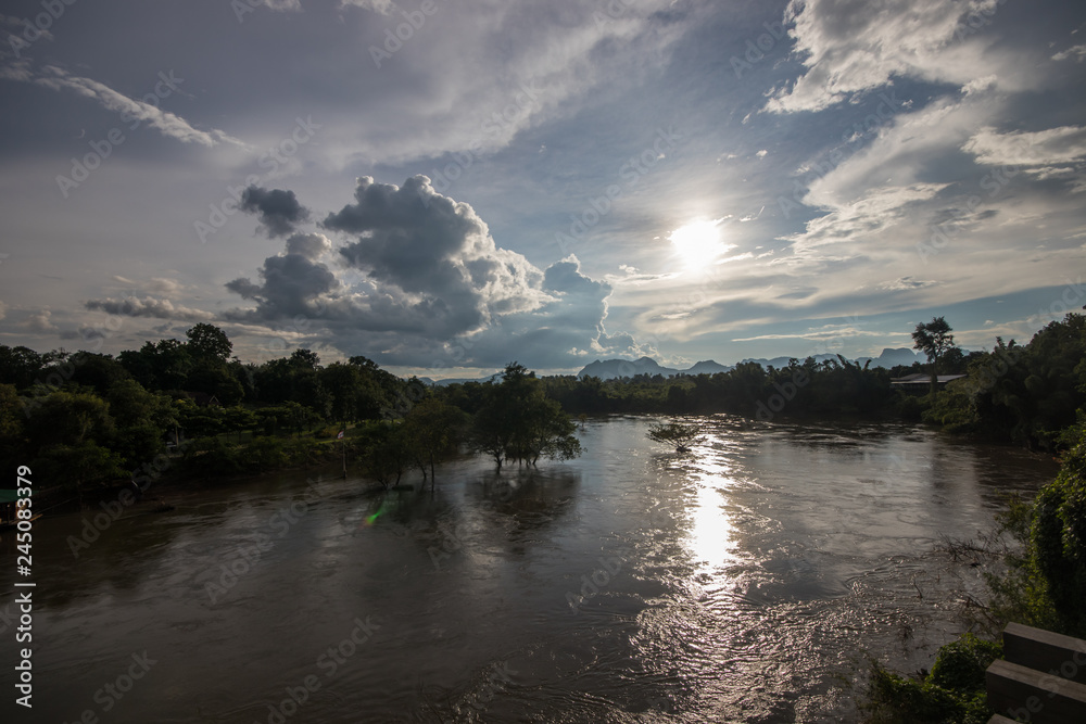 The River Kwai passes through the middle of the valley.