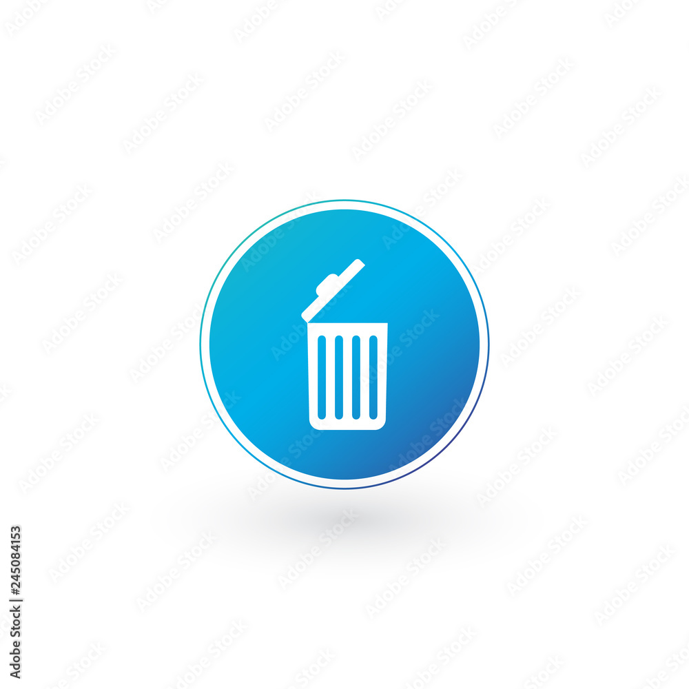 Delete icon , Open Trash can, Recycle bin, Garbage sign isolated on white background. Can be used for Web site, UI, apps. presentations.