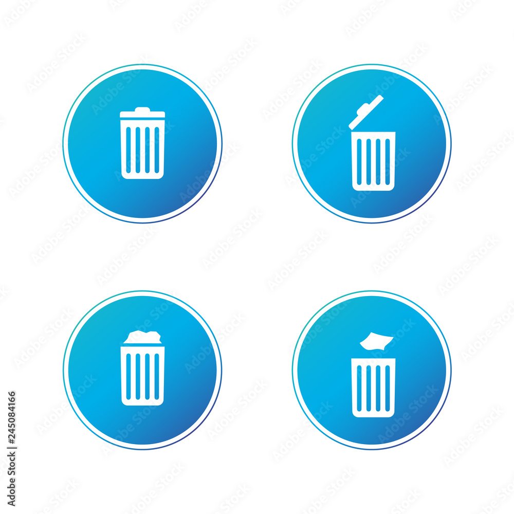 Delete icon collection , Trash can, Recycle bin set, Garbage sign isolated on white background. Can be used for Web site, UI, apps. presentations. Delete icon collection , Trash can, Recycle bin set, Garbage sign isolated on white background. Can be used for Web site, UI, apps. presentations.