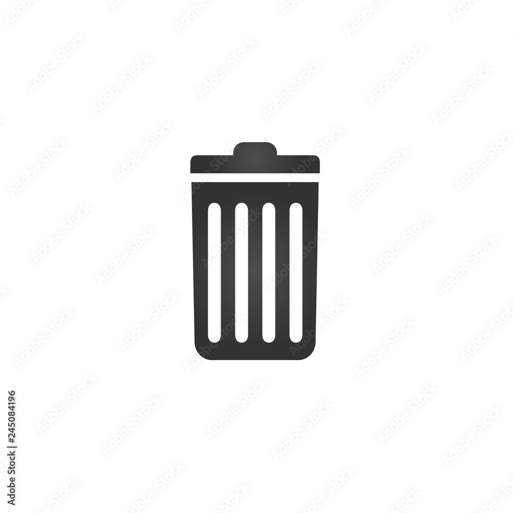 Open trash can, recycle bin icon vector isolated on white