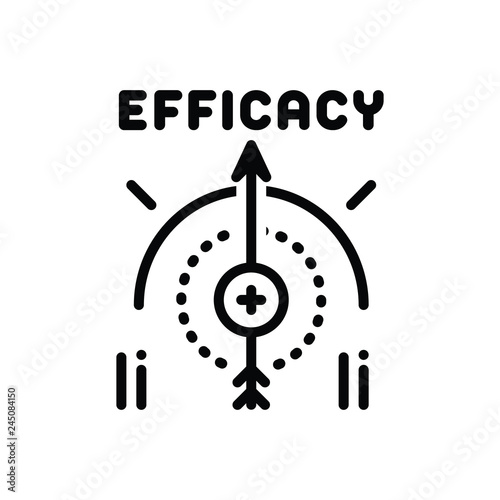 Black line icon for efficacy 