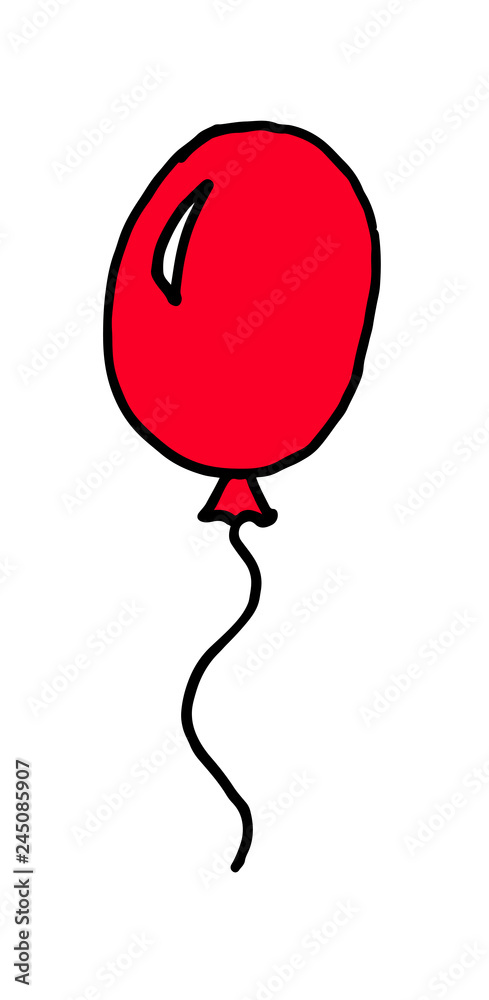 hand drawn vector sketch cartoon doodle red balloon design illustration hand drawn vector sketch cartoon doodle red balloon design illustration