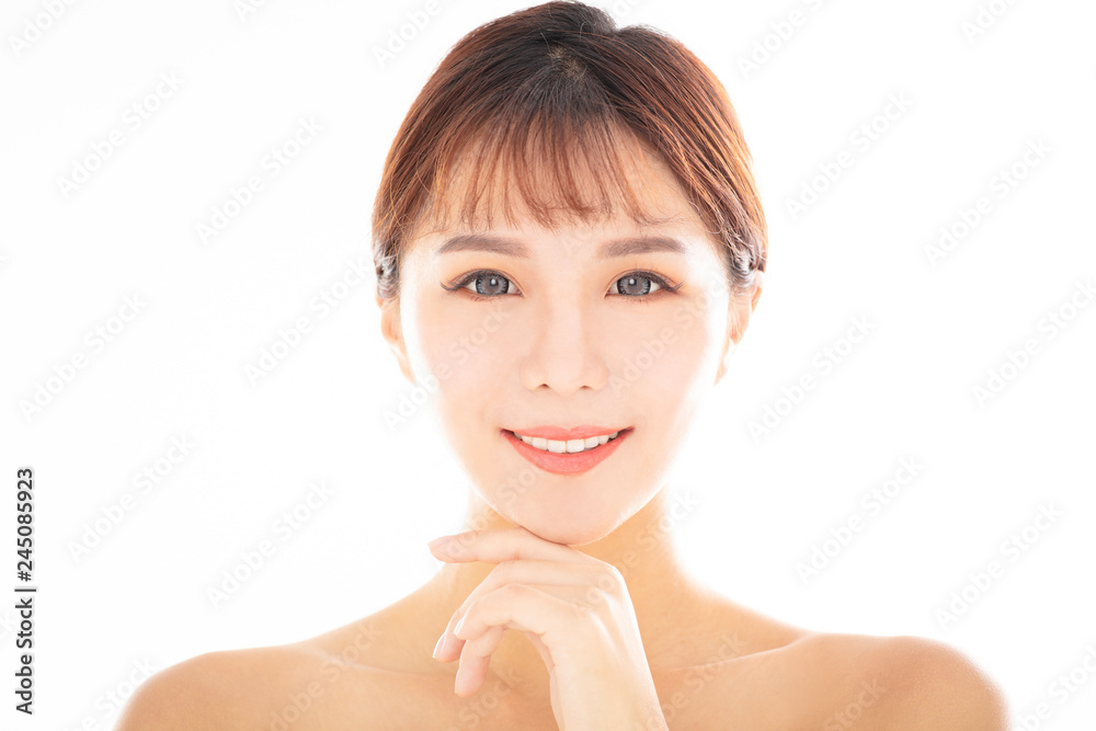 young woman with natural makeup and clean skin young woman with natural makeup and clean skin
