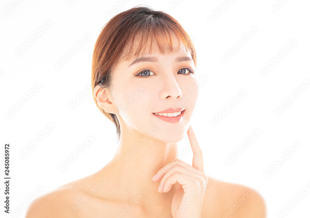 young woman with natural makeup and clean skin young woman with natural makeup and clean skin