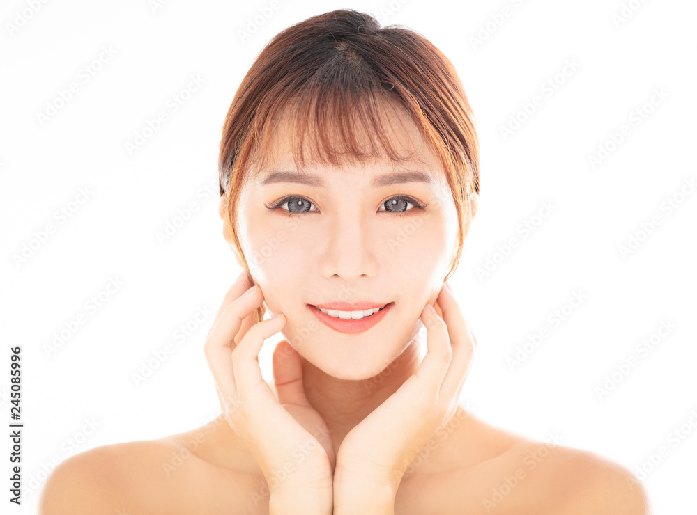 young woman with natural makeup and clean skin