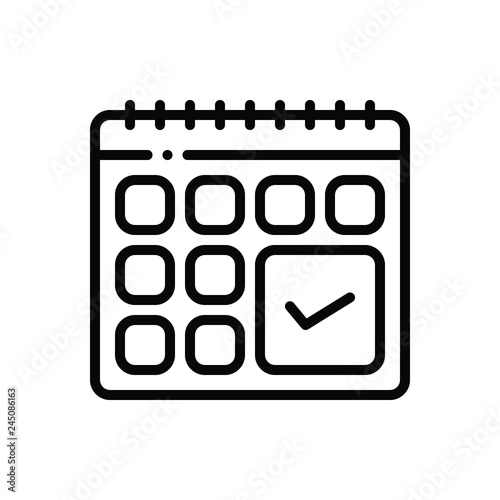 Black line icon for adherence 