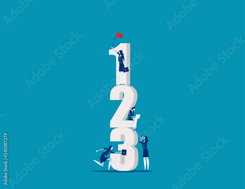 Business people with number. Concept business vector, Working, Number, Corporation.