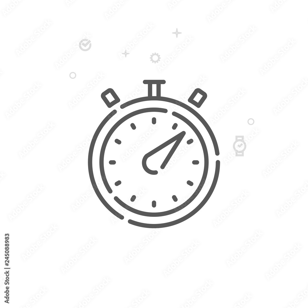 Stopwatch Vector Line Icon, Symbol, Pictogram, Sign. Light Abstract Geometric Background. Editable Stroke Stopwatch Vector Line Icon, Symbol, Pictogram, Sign. Light Abstract Geometric Background. Editable Stroke