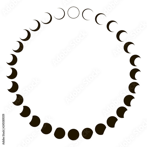 phases of the moon astronomy badge vector set monthly lunar segments of the moon