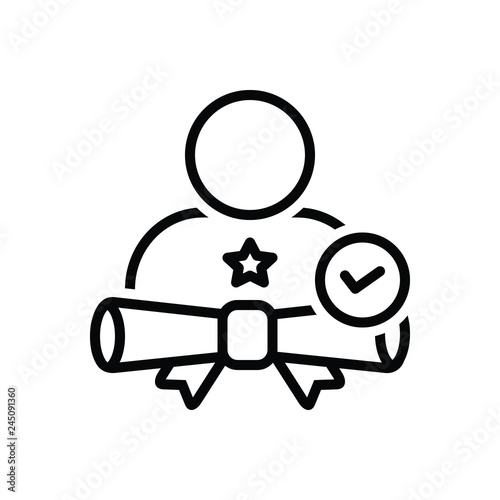 Black line icon for eligible 