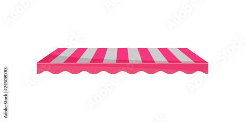 Classic canopy awning, striped sunblind, design element for cafe, shop, restaurant vector Illustration