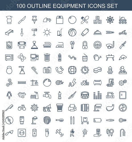 100 equipment icons