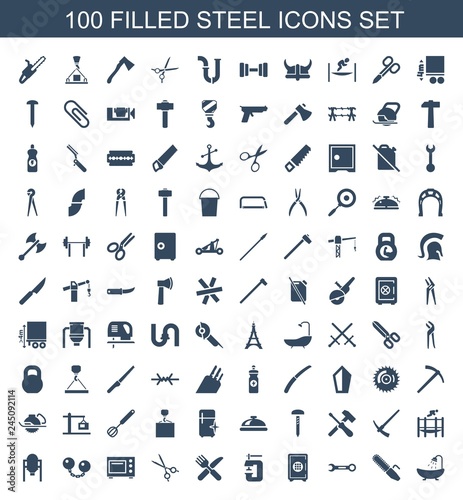 100 steel icons