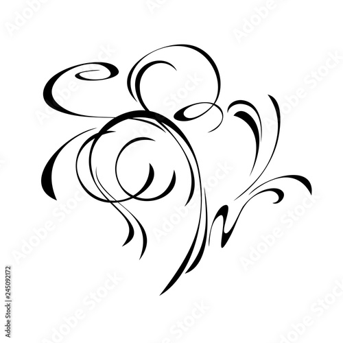 decorative ornament with curls in black lines on a white background
