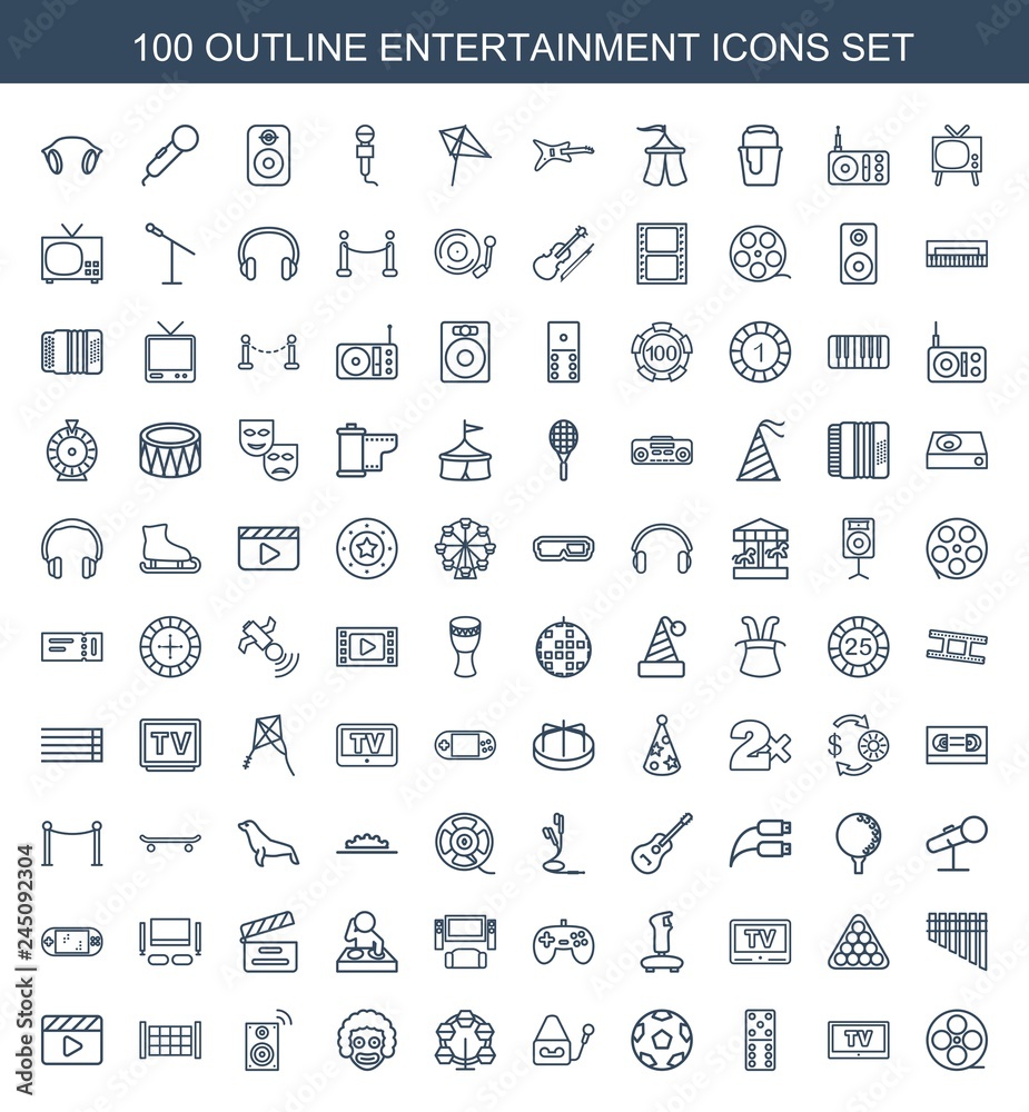 100 entertainment icons 100 entertainment icons