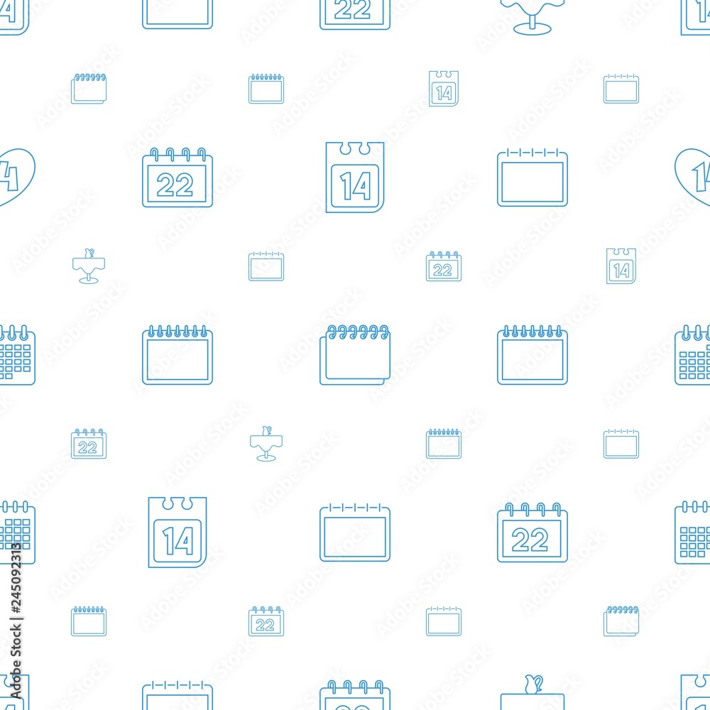 date icons pattern seamless white background