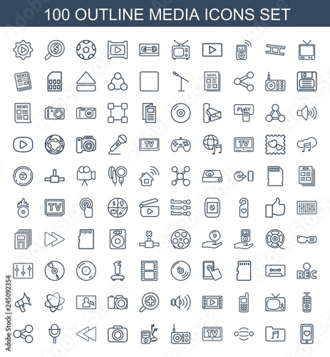 100 media icons