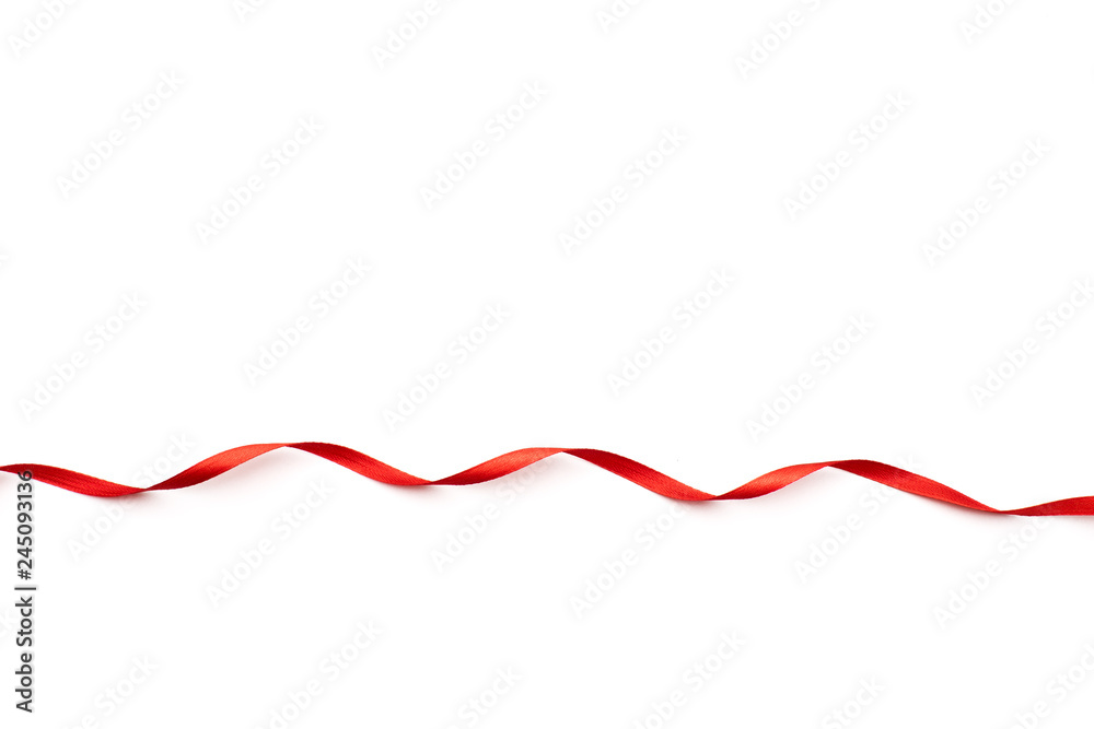 red satin ribbon isolated on white backgroun red satin ribbon isolated on white backgroun