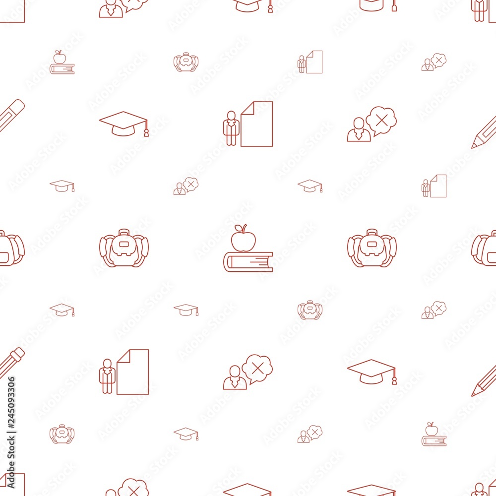 student icons pattern seamless white background