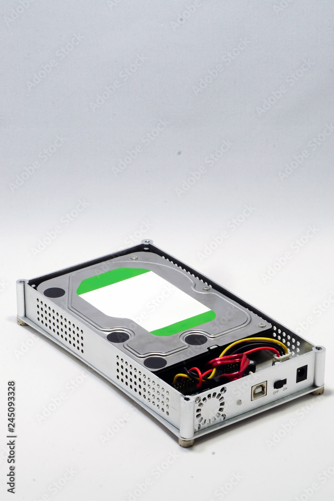 Obraz premium External hdd drives on white isolated background