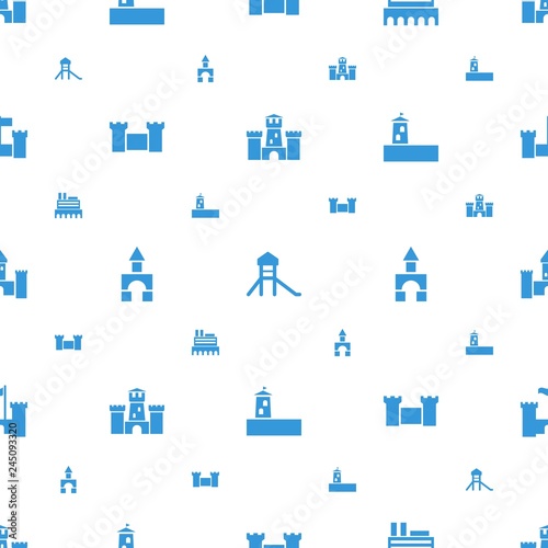 castle icons pattern seamless white background