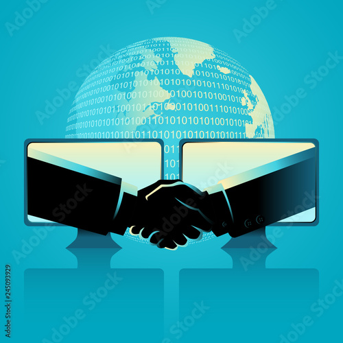 Business agreement through internet