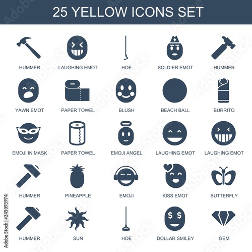 25 yellow icons