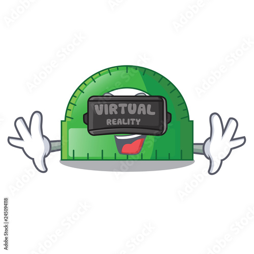 Virtual reality protractor on a the mascot table