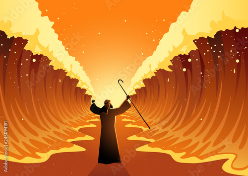 Fotografiet Moses and The Red Sea