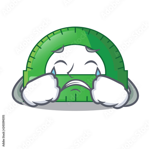 Crying protractor on a the mascot table