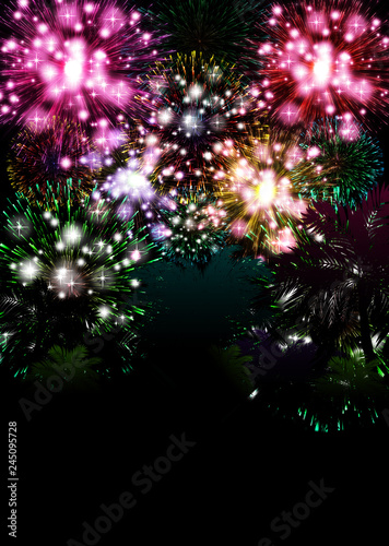 Abstract colorful fireworks