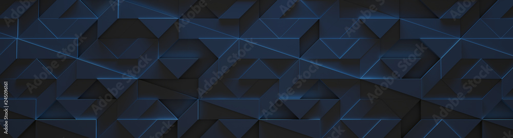 Fototapeta premium Sci-fi Geometric Background (Website Head) (3D Illustration)