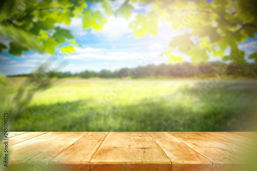 desk of free space and spring time 