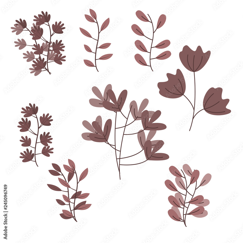 Vector leaves set