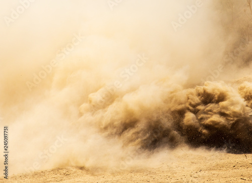 Dust cloud on nature as background © schankz