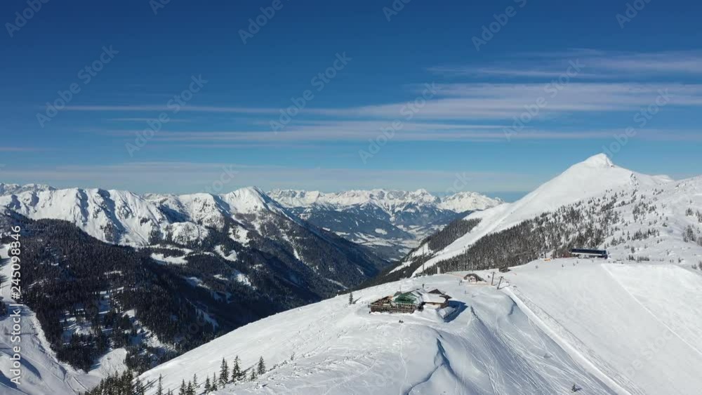 Zauchensee Tauernkar peak panorama during a beautiful sunny winter day Zauchensee Tauernkar peak panorama during a beautiful sunny winter day