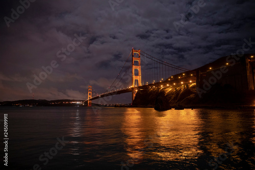 golden gate bridge at night