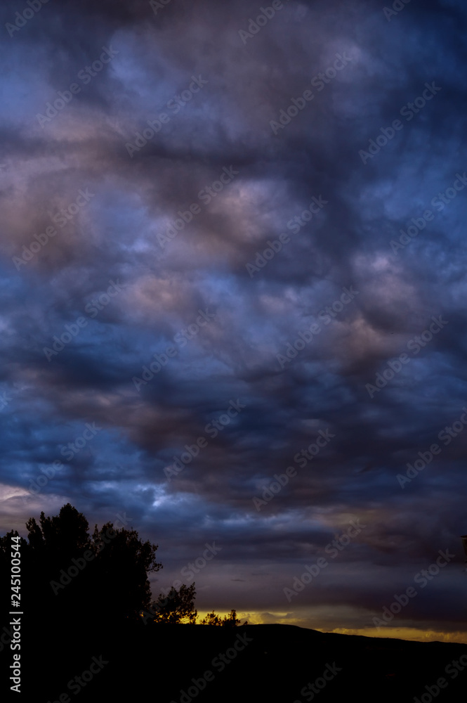 Cloudy sky at sunset 