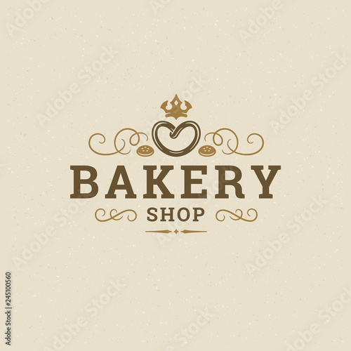 Bakery badge or label retro vector illustration.
