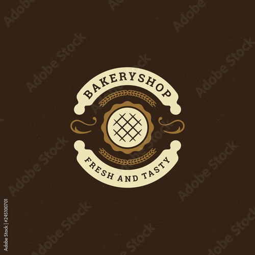 Bakery badge or label retro vector illustration.