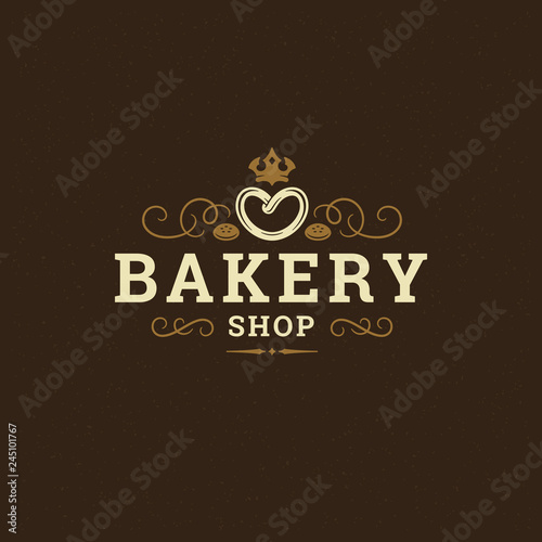 Bakery badge or label retro vector illustration.