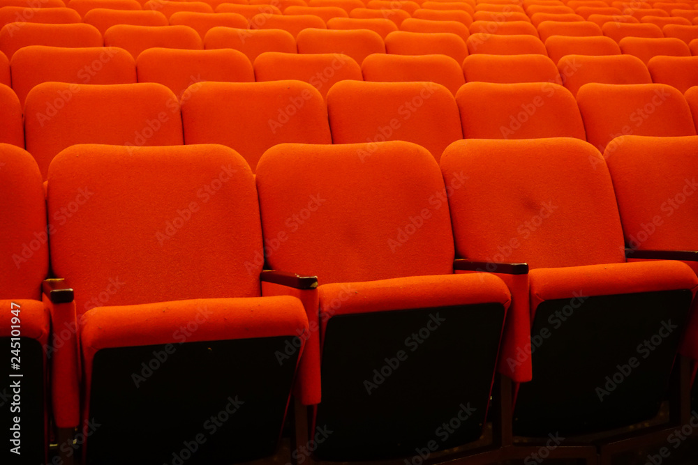 Fototapeta premium Red theater seats in a row
