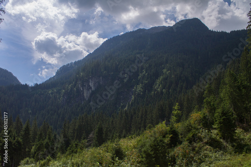 Beautiful nature of Austria wonderful landskape river, mountains, waterfall, forests