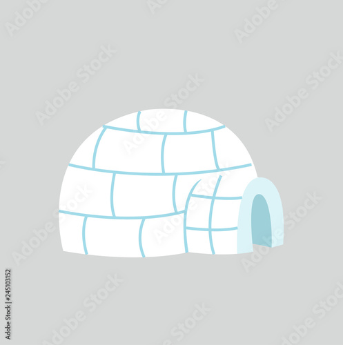 Igloo ice house in flat design