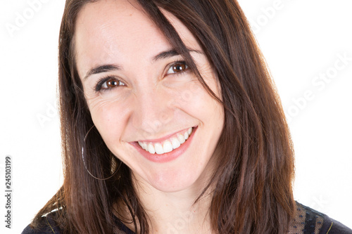 closeup businesswoman Smiling Happiness Portrait Concept joyfull