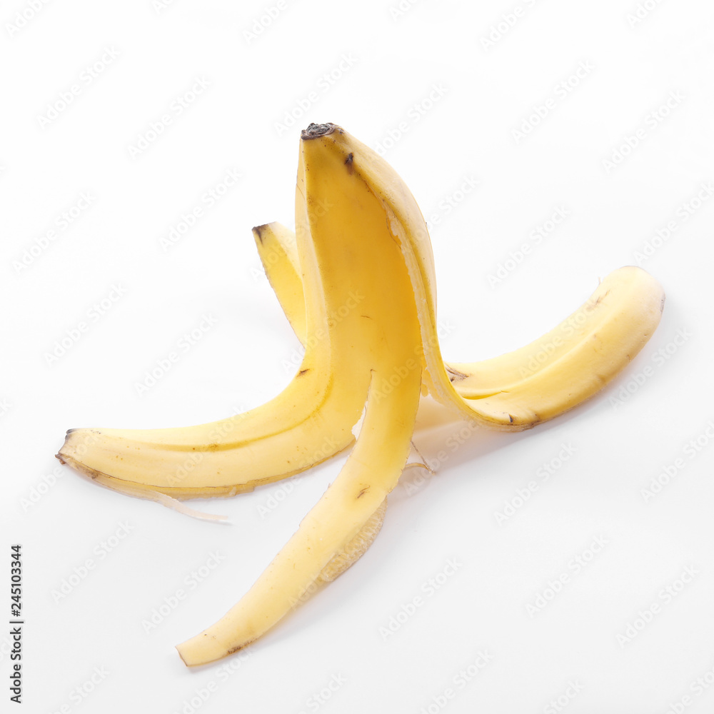 banana peel or banana skin on white background banana peel or banana skin on white background