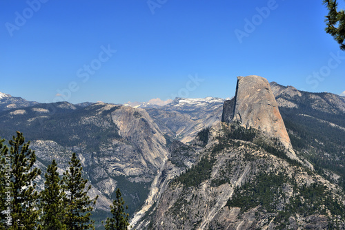 Beautiful View of Half Dome from Glacier Point in Yosemite National Park, California, USA